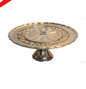 Base redonda para pasteles de metal con acabado dorado brillante para hoteles, restaurantes y bares - Product Image 5