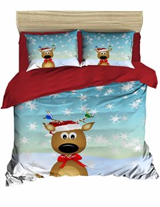 Juego de funda nórdica doble con estampado digital de patrón navideño festivo 200x220 cm Ran Force algodón - Product Image 2