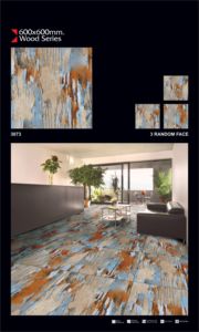 Azulejos de Cerámica Serie Madera 600x600mm, Azulejos de Piso con Patrón de Madera, Acabado Brillante 8% WA, Diseño Contemporáneo, Adhesivo Interior para Villa - Product Image 4