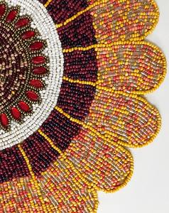 Luxury <b>Silver</b> Seed Bead Handmade Embroidery Solid Eco-Friendly Designer <b>Coaster</b> <b>Placemats</b> for Home Wedding Hotel Use India - Product Image 2