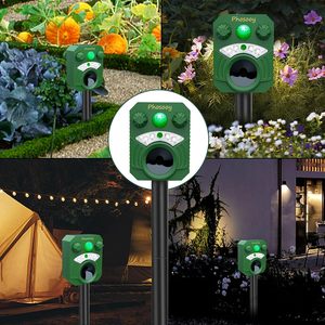 Répulsif solaire à ultrasons pour animaux Dissuasion antiparasitaire extérieure étanche pour chiens chats cerfs ratons laveurs écureuils mouffettes renards coyotes - Product Image 3