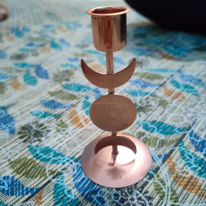 Petit bougeoir en cuivre, porte-bougie décoratif de luxe, décoration de mariage, bougeoir en gros - Product Image 1