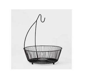 Best sale Prices iron Round <b>Storage</b> <b>baskets</b> Kitchenware <b>wire</b> <b>basket</b> Black Color Kitchenware tabletop Usage - Product Image 1