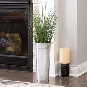 Florero antiguo galvanizado para jardín, florero alto de Metal francés, decorativo rústico - Product Image 5