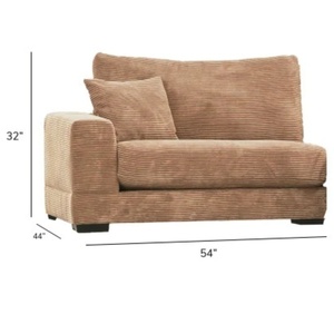 Home luxe Gris velours côtelé gauche canapé segmenté 3 pièces - Product Image 4