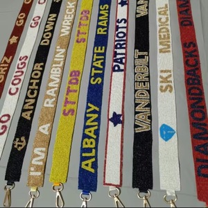 Sangles de collège brodées et perlées faites à la main en gros, élégantes et de qualité supérieure, pour porté croisé/épaule, pour le jour du match, luxe personnalisé CRYSTAL CRAFT - Product Image 1