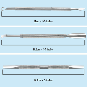ที่ดันเล็บสเตนเลสปลายสองด้านที่ขูดผิวที่ตายแล้วเครื่องมือเครื่องสำอางทำเล็บ - Product Image 4