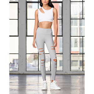 Girl Yoga Workout Women Leggy Custom Gym Fitness Wholesale Pants Slim Fitness <b>Legging</b> High-Waist Ripped <b>Legging</b> Running Leggy - Product Image 1