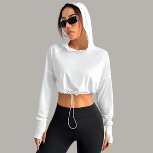 Sudadera con capucha y Top corto personalizado para mujer, sudaderas con capucha y sudaderas informales para mujer, Jersey recortado, Sudadera con capucha de gran tamaño para mujer - Product Image 1