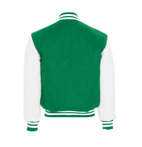 Conjunto de chaqueta y pantalones cortos con letras personalizadas de primavera 2025, chaqueta universitaria de retazos recortada, Béisbol unisex - Product Image 6