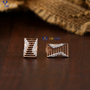 0,15 TDW redondo corte brillante diamante pendiente 18K oro rosa Labgrown diamante Hpht/Cvd diamante joyería - Product Image 3