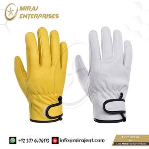 1 par de guantes de cuero genuino para montar al aire libre, artesanía antideslizante para carpintería, soldadura, jardinería de Pakistán - Product Image 2