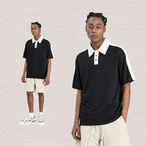 Colección de verano 2025 para hombres, venta al por mayor de fábrica, polos holgados, camisetas de polo informales de punto para hombres - Product Image 2