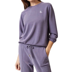 Sudadera de invierno con forro polar de poliéster/algodón de gran tamaño para mujer, 300g, venta al por mayor, logotipo bordado, gota frontal - Product Image 4