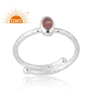 แหวนพลอยควอตซ์ธรรมชาติทำจากเงินสเตอริง925ขายดีเครื่องประดับออกแบบได้เองของขวัญสำหรับผู้หญิงสำหรับเธอ - Product Image 1