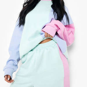 Conjunto Deportivo para Mujer con Bloques de Color y Logotipo Personalizado al por Mayor / Conjunto Deportivo de Dos Piezas para Mujer, Estilo Urbano, Venta Caliente - Product Image 4