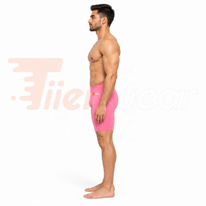 <b>Men's</b> Pink Compression <b>Shorts</b> Mid Waist Breathable Spandex Nylon Athletic <b>Base</b> <b>Layer</b> Casual Fit Compression <b>Shorts</b> for <b>Men</b> - Product Image 3