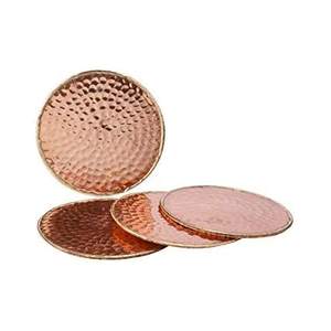Posavasos de cobre hecho a mano, diseño martillado hecho de cobre puro con mesa decorativa de forma redonda, venta directa de fábrica - Product Image 4