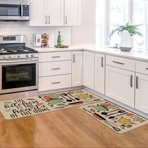 Ensemble de tapis de cuisine en lin personnalisés, modernes, absorbants, lavables, antidérapants avec support en caoutchouc, nouveauté pour la décoration latérale de l'évier - Product Image 4