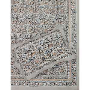 Hand Block Printed King Size 100% Cotton Double Bedsheet Pillow Cover Eco-Friendly Floral <b>Comforter</b> <b>Set</b> for Home 3 Pcs <b>Set</b> - Product Image 1