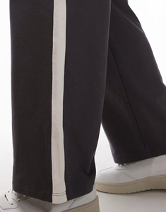 Pantalons pour hommes 100% coton de haute qualité Logo imprimé personnalisé pantalons de survêtement évasés Baggy lavés personnalisés avec des paneles sur le côté jogger pour hommes - Product Image 4