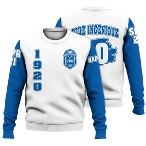 Sweat-shirt à col rond brodé Zeta Phi Beta 1920 pour femmes, sororité, lettre grecque, polaire bleu - Product Image 3