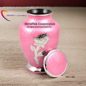 Argent Rose Gravé Rose Style Américain Adulte Urnes De Crémation Cimetière D'enterrement Cendres Conteneur Mémorial Fournitures Funéraires Pots - Product Image 4