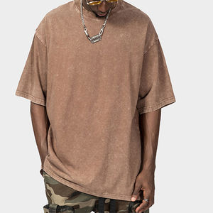 เสื้อยืดผ้าฝ้ายฟอกสีกรดสำหรับผู้ชายขนาดใหญ่พิเศษออกแบบได้ตามต้องการลายพระอาทิตย์จาง220กรัม100% ถักแบบถักทอสำหรับผู้ชาย - Product Image 2