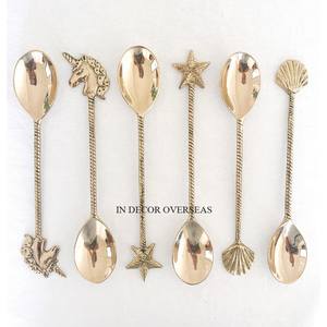 Ensemble de couverts de coutellerie à poignées de créateur uniques plaquées or de haute qualité pour mariage et fêtes, fourniture de table à manger - Product Image 1