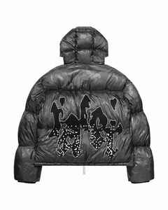 แจ็คเก็ตบุนวมโอเวอร์ไซส์สำหรับผู้ชายผ้าฟลีซเคลือบเงามีซิปมีกระดุมปิดดีไซน์ตามสั่ง - Product Image 4