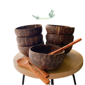 Juego de cuencos y cucharas de cáscara de coco pulido 2025 cuencos de coco para ensalada de frutas batidos con logotipo hecho a medida por Eco2go Vietnam - Product Image 6