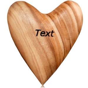 Piedra de la suerte personalizada en forma de corazón de madera de olivo con grabado - Product Image 1