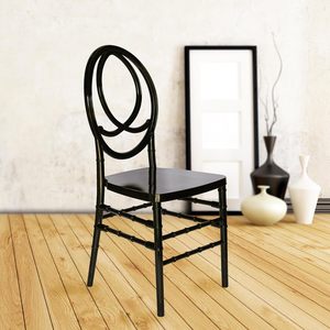Juego de 4 Sillas de Comedor Chiavari de PP, Estilo Moderno y Elegante con Respaldo Ovalado para el Hogar y Eventos, Apilables, para Bodas y Hospitales - Product Image 3