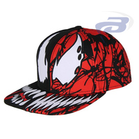 Gorra de hombre con gráfico 3D de cara de monstruo, estilo snapback, anime, horror, visera plana, urbana, streetwear, unisex, logotipo personalizado, para exteriores