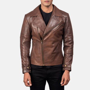 Compre Chaqueta de Motociclista de Cuero Personalizada, Cuello Camisero, Cierre de Cremallera, Corte Ajustado, Largo Regular, Estilo Personalizado - Product Image 5