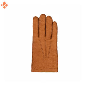 หนังแพะผู้ชายหนังย้อนยุคเต็มนิ้วถุงมือขับรถหนังแกะรถจักรยานยนต์ถุงมือหนังแพะ - Product Image 3