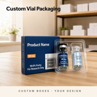 Boîte à pilules personnalisée avec logo, étanche, pour médicaments, 3 ml/10 ml, étiquette, boîte Pep, 1 paquet, 2 flacons, fermeture magnétique, plateau en plastique