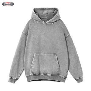 Sudadera con capucha de lana de invierno con logotipo personalizado para hombre, sudadera lavada de alta calidad, sudadera de gran tamaño Unisex de 300gsm - Product Image 5