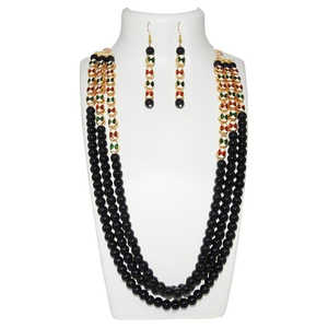 Vivant Reversible Necklace <b>Set</b> 2800309 Meenakari <b>Beads</b> Kundan Charms Fashionable Jewelry - Product Image 1