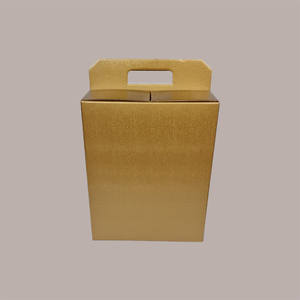 10 Uds. De Piel de cartón con gráfico dorado mediano 330x250H350mm caja de regalo de Navidad para soporte Panettone y botella suministros de vacaciones - Product Image 1