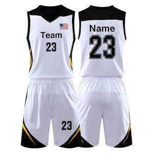 Uniforme de Baloncesto Sublimado Personalizado al por Mayor, Talla Grande, Transpirable, Antibacterial, Camiseta y Pantalones de Poliéster, OEM para Equipos - Product Image 1