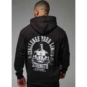 Sweat à capuche personnalisé de haute qualité, de couleur unie, lourd et surdimensionné, grande taille, sweat à capuche de base pour hommes avec logo personnalisé créatif - Product Image 3