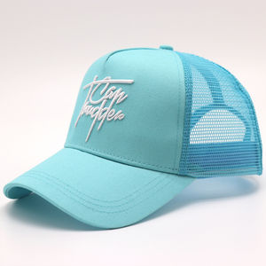 Sombrero de camionero de 5 paneles de alta calidad con logotipo bordado 3D personalizado, sombreros de malla de diseño clásico al por mayor para hombres para ropa de playa - Product Image 3