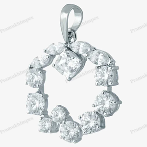 จี้เพชรโมอิสซาไนท์ทรงกลมแฟนซีทรงกลมและรูปทรงมาคีสเตอร์เงินจี้ที่มีสไตล์สำหรับผู้หญิงกำหนดเองขายส่ง - Product Image 5