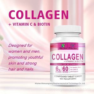 Comprimés de collagène avec vitamine C et biotine, complément alimentaire naturel quotidien pour les cheveux, la peau et les ongles, vente en gros - Product Image 3