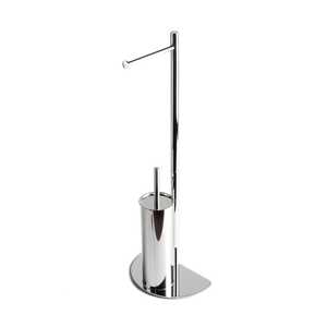 Chrome-Plated Half-Moon Base <b>Toilet</b> <b>Roll</b> <b>Holder</b> and Brush <b>Stand</b> Bath & <b>Toilet</b> Supplies - Product Image 1