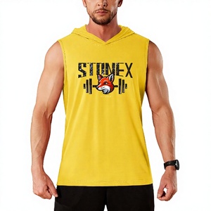 เสื้อกล้ามมีฮู้ดคุณภาพสูงสำหรับผู้ชาย เสื้อฮู้ดออกกำลังกาย ฟิตเนส บริการ OEM - Product Image 1