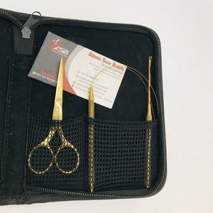 Vente en gros Kit d'outils d'extension de cheveux en acier inoxydable plaqué or Pince d'extension de cheveux en microbilles avec logo personnalisé - Product Image 4