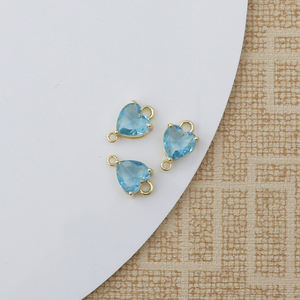 Pour suisse bleu topaze connecteur broche réglage Double caution trouver des composants en laiton plaqué or approvisionnement en gros bijoux pierres précieuses - Product Image 6