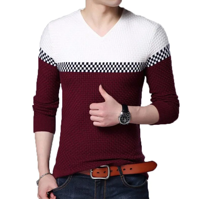 Custom V Neck Sweater OEM Knitting Knitwear Men Fashion Clothing Manufacturer Sweaters Mens Gents Rib Pullover Knitting